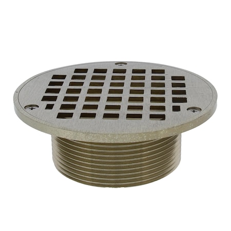 Jones Stephens 3in. IPS Metal Spud with 5in. Nickel Bronze Round Strainer D60955